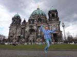Jumping in front of Berlin Cathedral, Germany